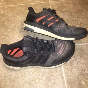 Black/Orange Adidas Men’s Running Shoes - Size 10.